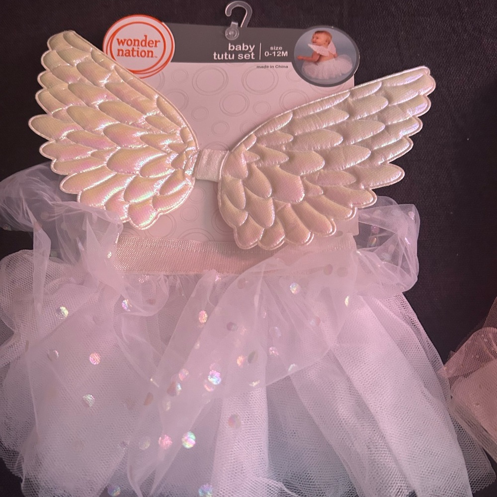 Wonder Nation White Tutu Set with Shimmering Wings